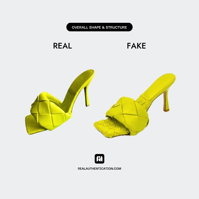 Bottega Veneta Lido Mule Heeled Sandals - Compare the Overall Heel Shape & Structure