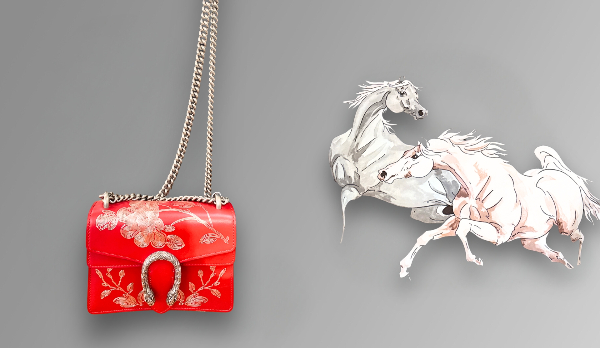 Gucci Dionysus Chinese New Year Bag and Hermes Horses for 2026 Lunar New Year Promo Web Banner FINAL
