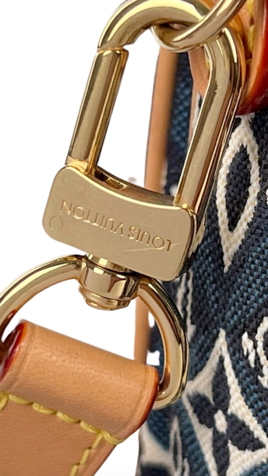 Louis Vuitton hardware on an authentic handbag