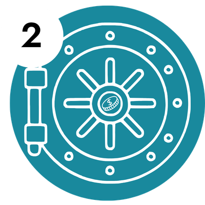 Credits in vault symbolizing that they are valid forever icon