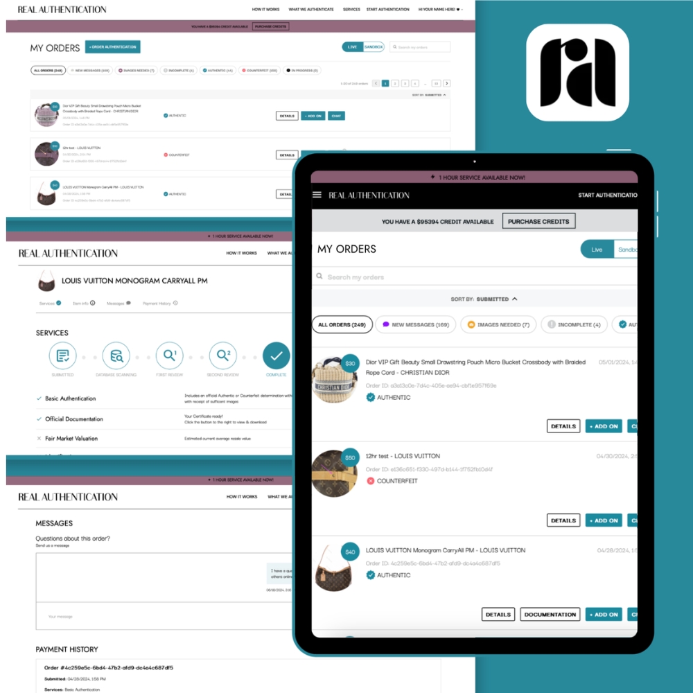 Real Authentication Dashboard Order Detail Page & Message Center