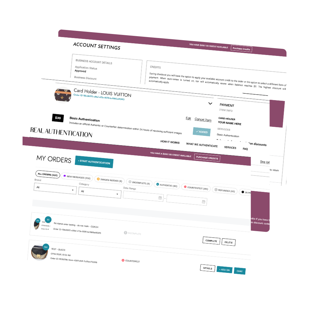 Real Authentication Dashboard Order Detail Page