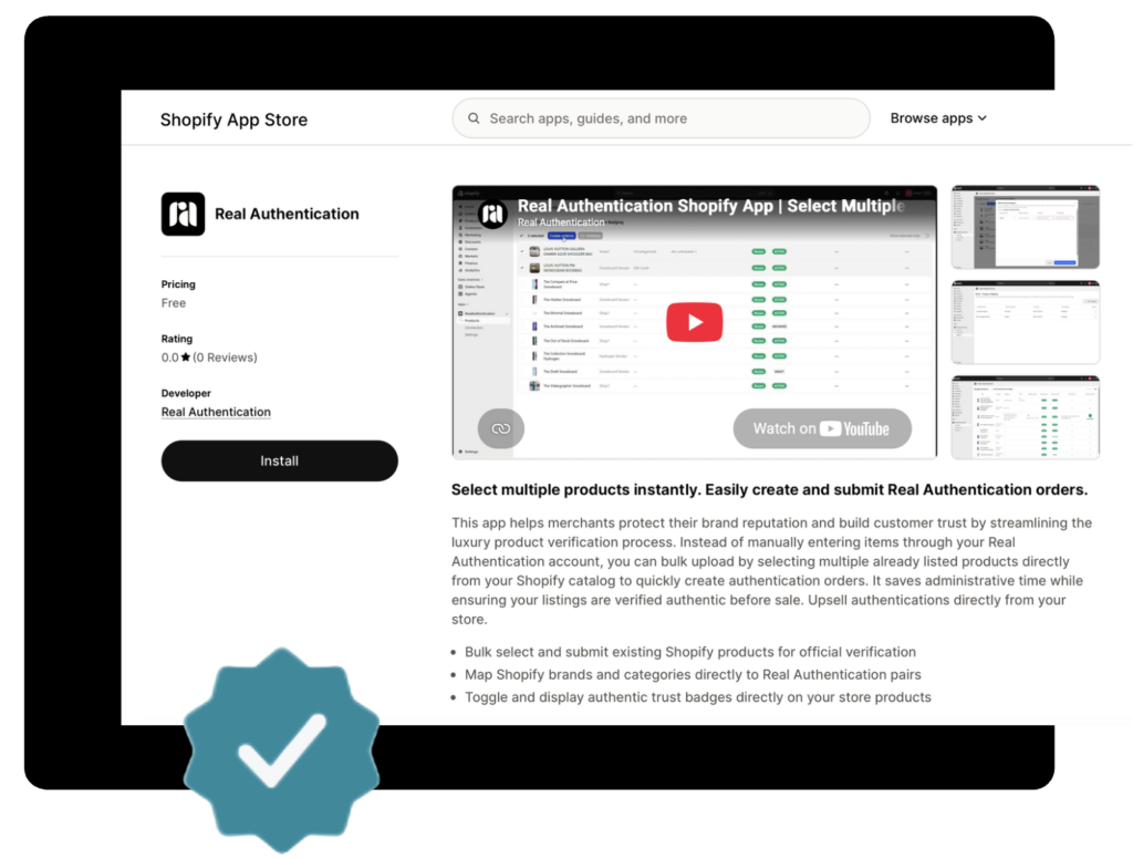 Real Authentication Shopify Plugin Screenshot